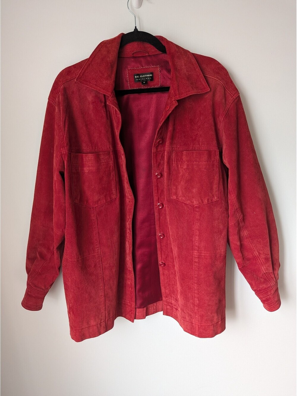 B.C. Clothing vintage red women's suede jacket medium leather fall outdoors